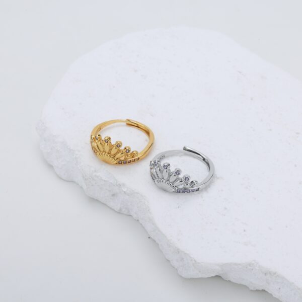 Merliah Mermaid Story Pearl Crown Ring, Shell Ring - Image 2