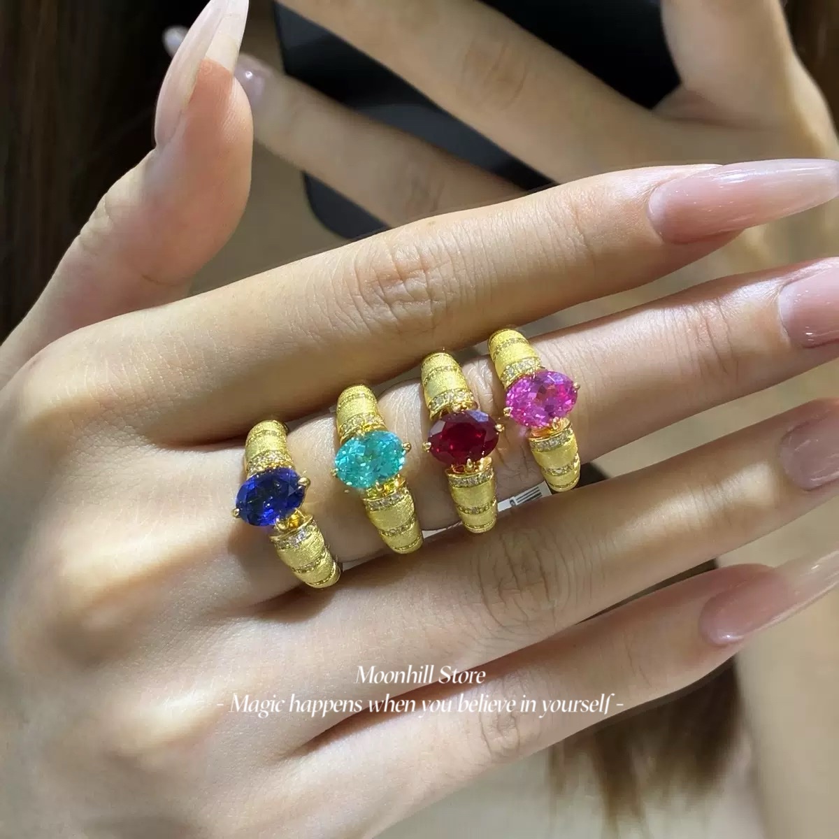 Lab-Created Colored Gemstone Oval 1.5 Carat Ring for Women – S925 Sterling Silver Fine Jewelry