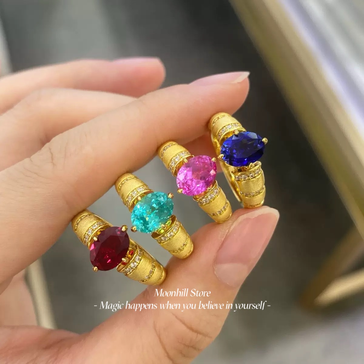 Lab-Created Colored Gemstone Oval 1.5 Carat Ring for Women – S925 Sterling Silver Fine Jewelry - Image 2